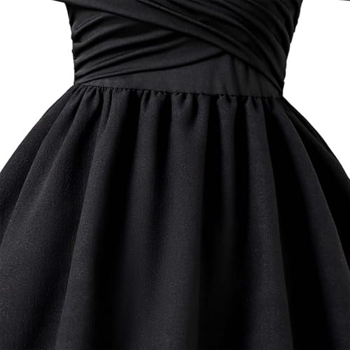 Girls' Wrap Tiered Dress Off Shoulder Cotton Ruched Layer Flared Dress Birthday Graduation Party Dresses2