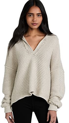 Free People Women's Marlie Pullover, Pebble, Grey, L #TOP27
