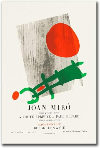 Affiche Joan Miró A Toute Epreuve toile abstraite moderne pour décoration de salon 40x60cm