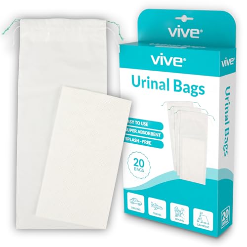 Salud, Home Vive Bolsas de orinario desechables (20 unidades) – Vejiga de orina para incontinencia para mujeres y hombres – Almohadilla de drenaje de colección de...