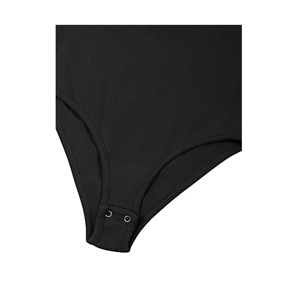 Fashion Bodysuit For Women Cute Sleeveless Halter High Neck Racerback Fitted Ribbed Knit Tank Tops Thong Leotard Bodysuits Black Medium