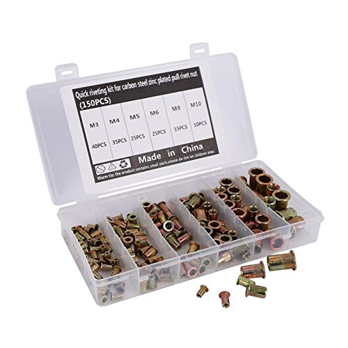 Wwbpoiuy 150 Stück M3-M10 Blindnietmuttern Set