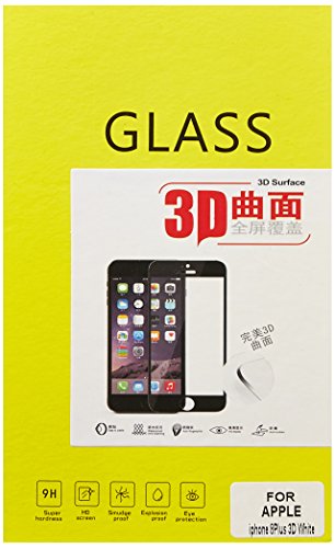 Betemp 3D Full Coverage Tempered Glass Screen Protector for iPhone 8 Plus/iPhone 7 Plus PET Frame Edge to Edge Crash Protection Curved Scratch Proof Bubble Free Screen Protector - White
