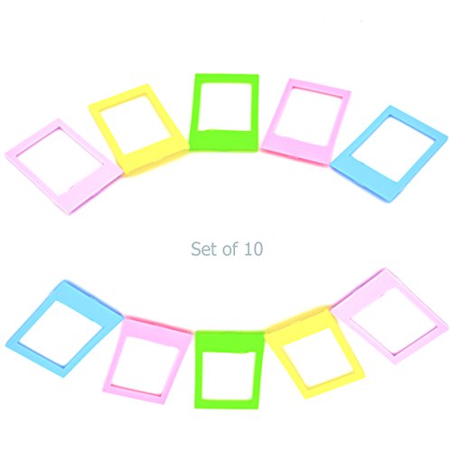 Fujifilm Instax Mini Ten Pack Instant Film Photo Frames Set,Hellohelio 10 Colorful 3 Inch Borders,Set Of 10 #TOP1