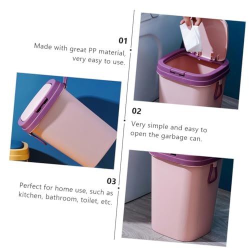 Caneca de basura Happyyami con tapa y diseño compacto miniatura 3