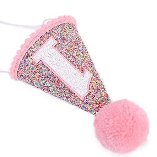 Syesql Birthday Rainbow Cone Hat - Glitter Birthday Hat, Birthday Hats For Kids, Baby's Birthday Photo Props, Rainbow Birthday Party Decorations, Little Girls Hair Accessories Party #TOP6