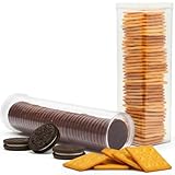 Set of 2 - Saltine Cracker Sleeve Storage Container/Cookie Stay Fresh Keeper, Round and Square