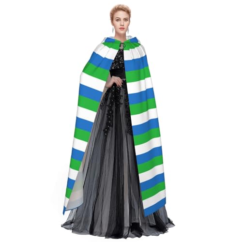 Cape d'Halloween drapeau Sierra Leone à capuche confortable et fluide