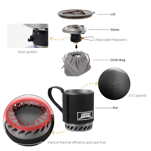 0.5L Boil Camping Pot, Foldable High Efficiency Heat Exchanger Pot,Portable Camp Burner System For Hiking Travel - Thumbnail 3