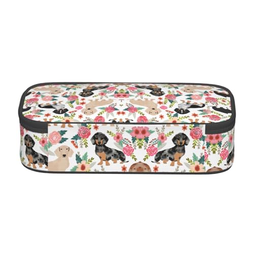 Image of Dachshunds Dog Pencil Case Aesthetic Large Capacity Pen Pouch | Storage Bag with Compartments for Travel School Office Organizer