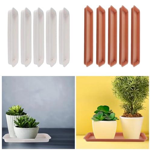 Lot de 5 soucoupes pour plantes blanches étanches et durables pour extérieur