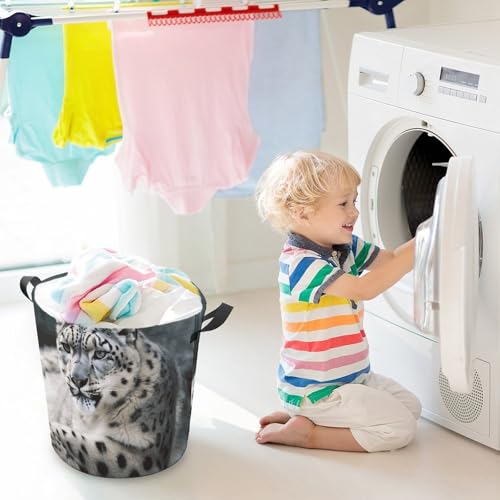 Panier à linge imperméable grand format léopard des neiges pour maison