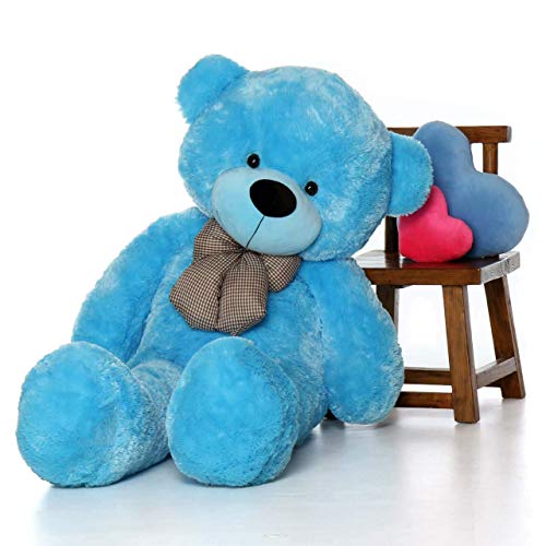 Image of Giant Teddy Bear 3 Feet - Soft Plush Stuffed Toy for Kids & Girlfriend, Soft Toy for Kids - Birthday Gift for Girls, Plush Toy Big Cuddly Hugging Bear, Gifts for Valentine's Day (Blue)