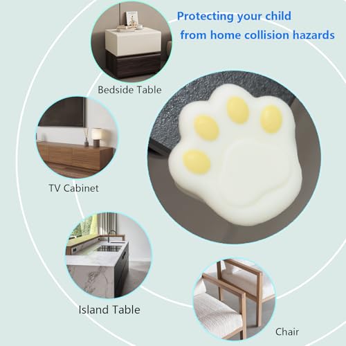 Image of (4 Pack) Corner Protector for Baby Proof - Soft Silicone Corner Guards with Paw Cushion Design, Attractive & Practical, Easy Installation for Home Safety