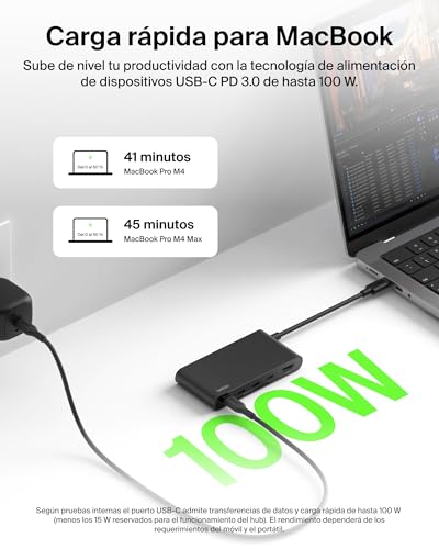 Hub USB C de 10 Gbps con transferencia de datos rápida y HDMI 4K 5