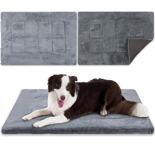 Dunzy 2-Pack Reversible Memory Foam Dog Bed Mats