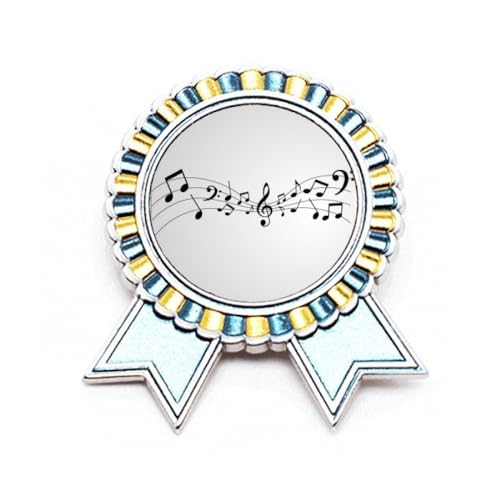 Broche de musique à 5 lignes style Art Déco badge de mode en métal taille M