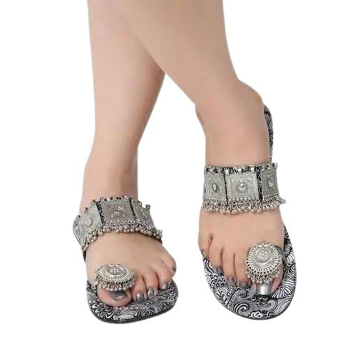 Stylish Women Flats | Canvas Open Back Sandals for Girls | Soft EVA Sole Trendy Ladies Black 1 4-image-30