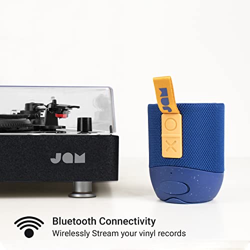 Jam-Spun-Out-Wireless-Bluetooth-Turntable-Vinyl-Record-Player-Bluetooth-3-Belt-Drive-for-Superior-Sound-portable-record-player-Headphone-Jack-Output-and-Aux-in-Dust-Cover-included-Black