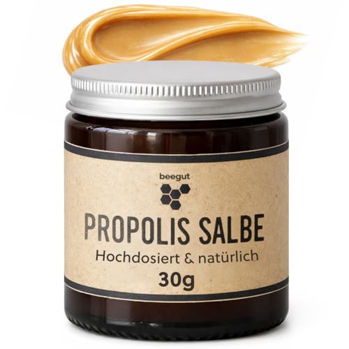 beegut BIO Propolis Salbe für eine natürliche Pflege & Schutz der Haut hochwertige Propolis Creme zertifizierte Naturkosmetik aus dem Allgäu nachhaltig verpackt & hochdosiert