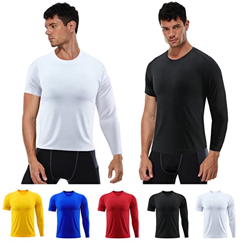 Valcatch Basketball Compression Shirts One Arm Long Sleeve Shirt For Men Athletic 1/2 Single Arm Tee Tops Base Layer Red #TOP5