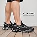 Men's Trail Runners Fashion Sneakers Breathable Mesh Running Shoes Blade Non Slip Casual Athletic Walking Shoes All Black