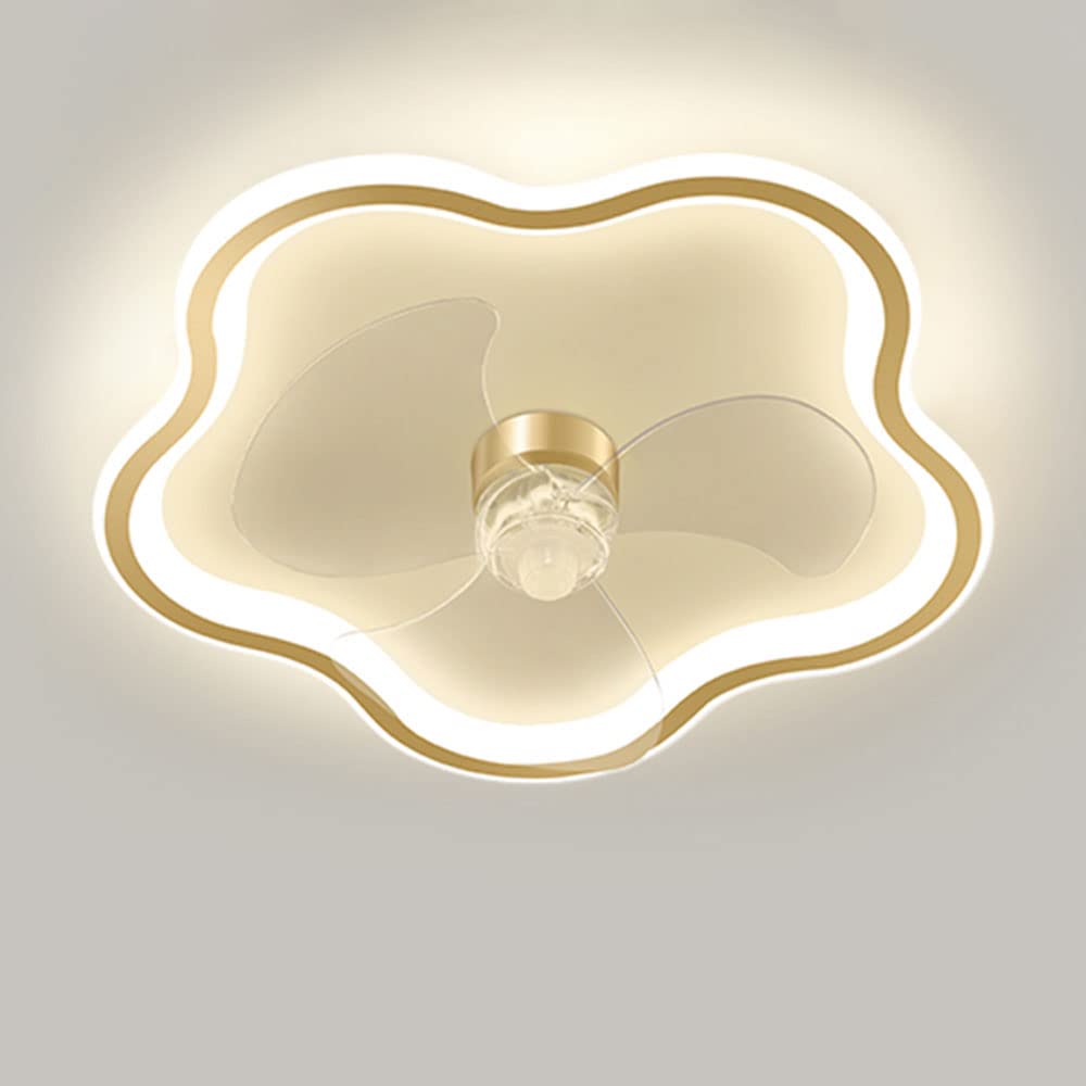 Plafonnier doré Nordique élégant avec ventilateur LED haut de gamme