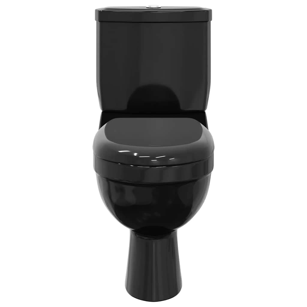 WC avec chasse d'eau noire, WC en céramique avec chasse profonde, double chasse 3 ou 6 litres, avec abattant à fermeture douce, design moderne pour la salle de bain