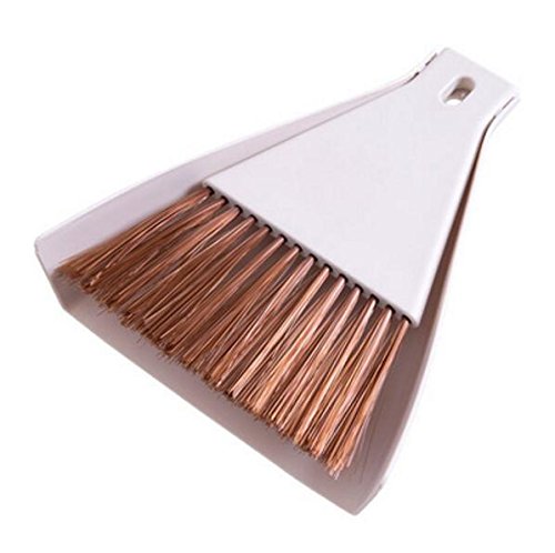 Juego de cepillos de limpieza para escritorio y teclado, de la marca Mini Dustpan and Broom 16.5x13cm beige