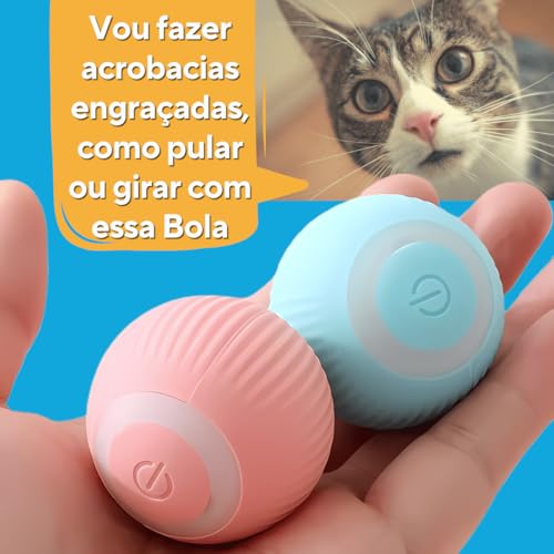 Bola de Brinquedo Inteligente Automática Gato Cachorro Pet (Azul)