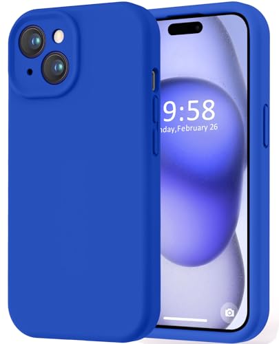 Image of LOVE 3000 Compatible with iPhone 15 Case, [Smooth Silicone Full Coverage Camera] [8ft Drop Protection], Soft Microfiber Lining Full Body Protective Case for iPhone 15 6.1 inch - Klein Blue