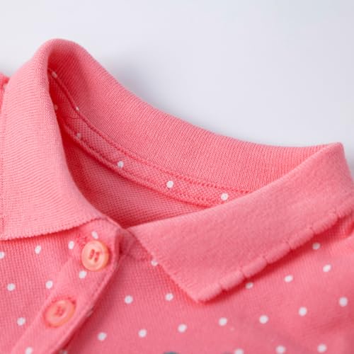 Image of HILEELANG Girls Polo Dress Cotton Short Sleeve Summer Casual School Uniform Dress for Toddler Little Girls 2-8 Years