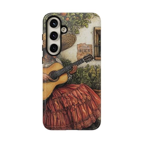 Coque rigide Samsung S24 Plus étui brillant guitare marron haut de gamme