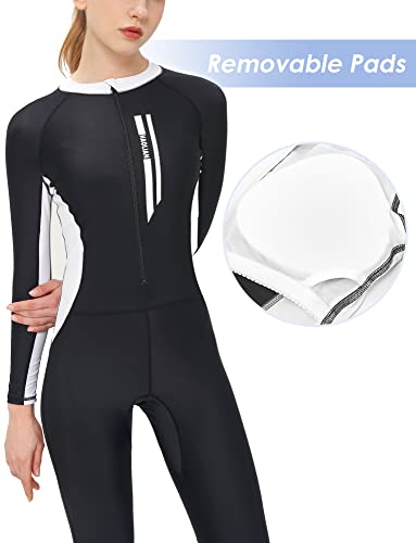 SEAUR Women's One Piece Rash Guard Swimsuit Zipper Front Bathing Suit Surfing Wetsuit UPF 50+ Sporty Swimwear2