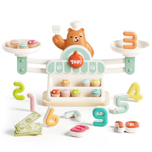 Image of TOP BRIGHT Balance Counting Math Game, STEM Educational Toy for Ages 3-5 | Interactive Balance Scale With Weights, Teaches Addition & Subtraction, Ideal for Kindergarten & Preschool