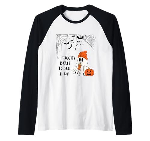 Halloween Ghost No Diggity Bout to Bag It Up pour Tout-Petits Manche Raglan