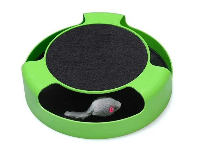 D&C PAWS Mouse Cat Scratcher Interactive Toy with Running Mice and Scratching Pad Toy Suitable for Playing Cats and Kittens (Green) (B0CYCCPHQY) Amazon Price History, Amazon Price Tracker