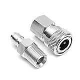 A/O Edelstahl männlich & weiblich Schnellkupplung, PCP Paintball Airsoft 1/8 NPT Kupplung Y 0,315 Zoll Stecker Füllnippel Q/D Schnellkupplungssatz, Luftfülladapter
