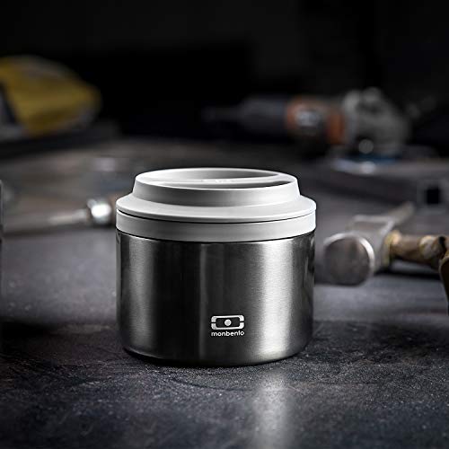 Monbento - Insulated Lunch Box Mb Element Silver - Leakproof And Insulated Container Keeps Food Hot/Cold For Up To 5 Hours - For Work/School Lunch Packing - Bpa Free - Food Grade Safe - Grey #TOP3