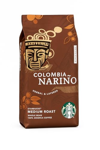 Starbucks Colombia Nariño Whole Bean Coffee 250g | Medium Roast | 100% Arabica Beans | Rich, Herbal & Layered Flavor | Premium Freshly Roasted Coffee for Home Brewing | Perfect for Espresso, French Press, Drip & Cold Brew | Authentic Starbucks Taste - (IMPORTED-SWIZ)