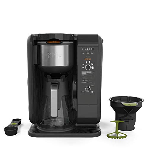 Ninja Hot and Cold Brewed System, Auto-iQ Tea and Coffee Maker with 6 Brew Sizes, 5 Brew Styles, Frother, Coffee & Tea Baskets with Glass Carafe (CP301) (Renewed)