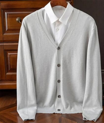 Men's Slim Fit Cardigan Sweater, Fall Knit V-Neck Basic Elastic Casual Button-Down4