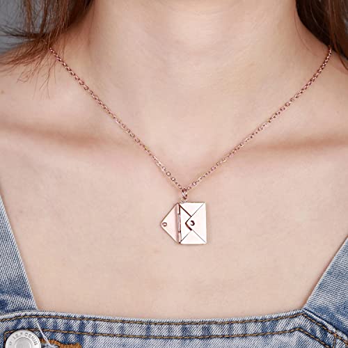 Image of Yellow Chimes Pendant for Women and Girls Rose Gold Pendant Necklace For Women | Staineless Steel Love Heart Pendant Chain | Birthday Anniversary Valentine Gift for Wife Girls Women