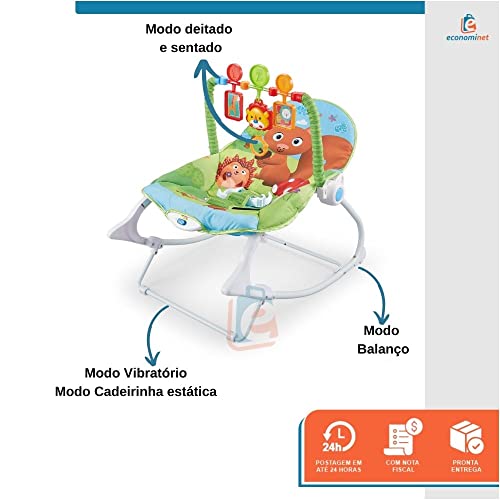 Cadeira Bebê descanso Balanço Musical Vibratória Esquilinho