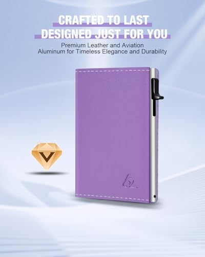 Image of dwnkove Womens Wallet Card Holder - Pop Up Aluminum Case, Premium Flexible Leather, Smart Wallet for Women, RFID Blocking, Slim, Minimalist, Front Pocket - 9-14 Card Capacity | ID Window | Cash Slot