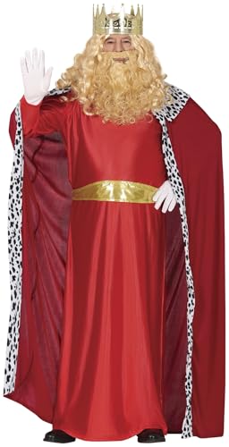 GUIRMA | Disfraz de Rey Mago Adulto (52-54/L) - Capa, Cinturón y Túnica - Disfraces de Navidad, Reyes Magos y Año Nuevo para Fiestas y Celebraciones - Ideal para Hombre Adulto - Rojo