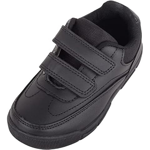 Children's Black PU Touch Fastening School Trainers Cover