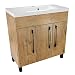 Produktbild paplinskimoebel badezimmermöbel Vittoria Set unterschrank + waschbecken, 80 x 38,8 x 80,4cm, badschrank Einbau-Mineralguss-Waschtisch, Matt Eichenoptik -Korpus, Holz stehendem Unterschrank,bademöbel