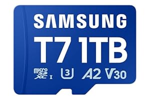 Samsung T7 microSD-Karte, 1 TB, Speicherkarte für Mobile Games auf Smartphones, Tablets und Handheld-Konsolen, UHS-I U3, Full HD & 4K UHD, 170 MB/s Lesen, MB-MB1T0T/WW