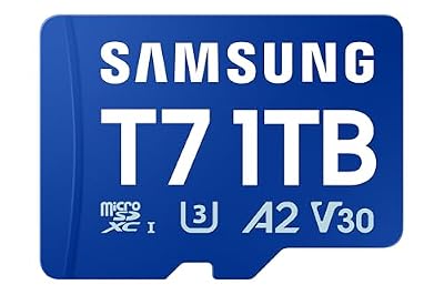 Samsung microSDXC T7 1TB, Up to 170 MB/s, UHS-I U3 4K A2 V30 microSD for Casual Gamers, Amateur Creators, & Everyday Users MB-MB1T0T with SD dapter